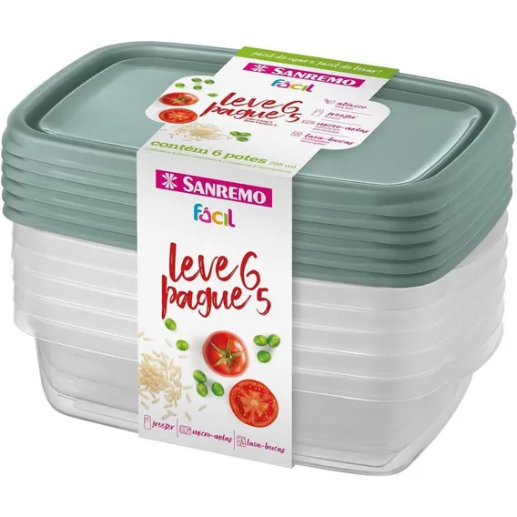 Kit Vasilhas Plásticas Potes Cozinha Com Tampa 6 785ml Foto 1