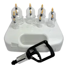 Kit Ventosas Luxo Com 12 Copos + Aplicador Acupuntura Estek Foto mini 1