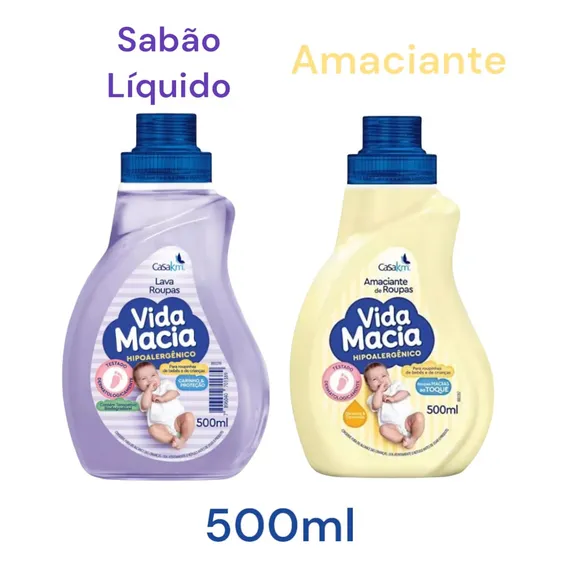 Kit Vida Macia Lava Roupa Amaciante Glicerina Camomila 500ml Foto 1