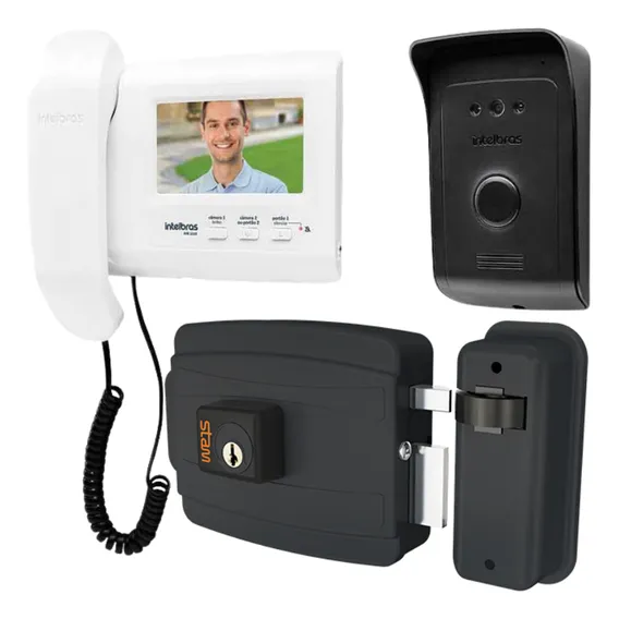 Kit Vídeo Porteiro Interfone Ivr 1010 Intelbras + Fechadura Foto 1