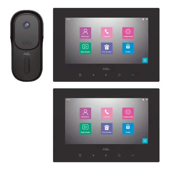 Kit Video Porteiro Vp7 Plus Agl Tela 7 + Monitor Adicional Foto 1