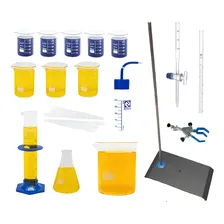 Kit Vidraria Laborat贸rio Proveta Bureta Bequer Com Suporte Foto mini 1