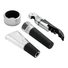 Kit Vinho Estojo Acessórios 4 Peças Saca Rolha Bomba Vácuo Foto mini  2