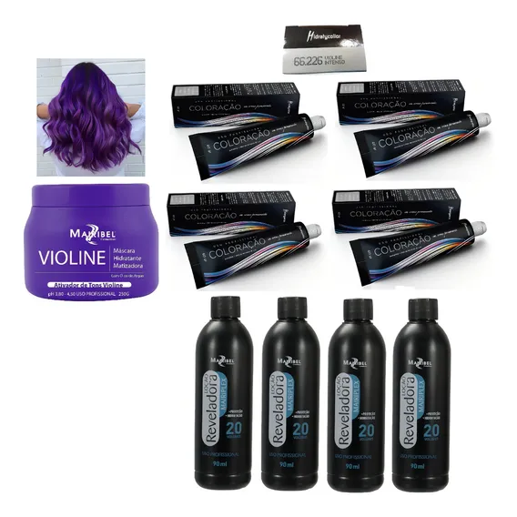 Kit Violine 4 Tinta NÂș 66.226 1 Matiz 250g 4 Ox 20 Mairibel Tom N 66.226 Roxo Violine Foto 1