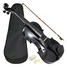 Kit Violino Canhoto Preto 4/4 Estojo Arco Breu Foto mini 2