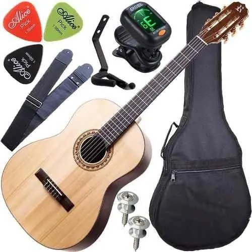 Kit Violão Acústico Cordas Nylon Tampo Maciço Rx210 Rozini Foto 1