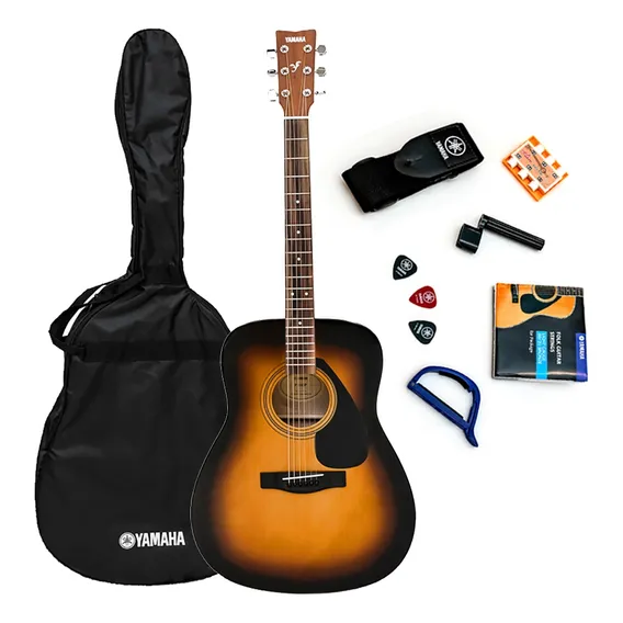 Kit ViolĂŁo Folk AcĂșstico F310p Tbs Tobacco Sunburst Yamaha Foto 1