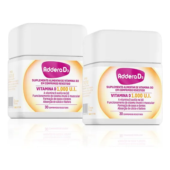 Kit Vitamina D Addera D3 1.000ui Com 30 Comprimidos Foto 1