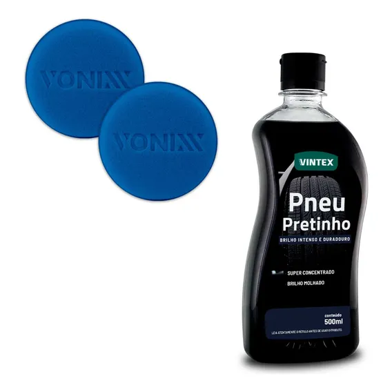 Kit Vonixx Pneu Pretinho 500ml + Aplicador De Espuma 2uni Foto 1