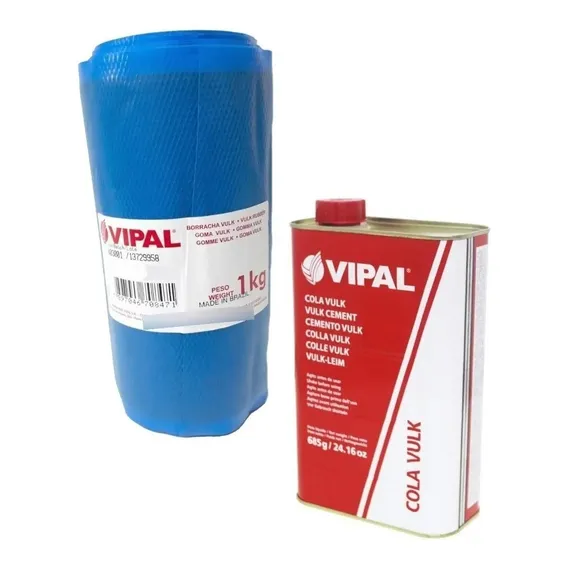 Kit Vulcanite Reparo Quente Borracha 1kg Cola 900  Vipal Foto 1