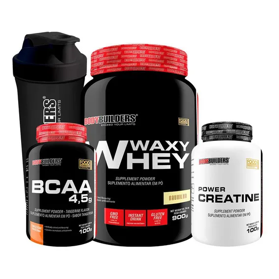 Kit Waxy Whey Baunilha 900g + Creatina + Bcaa + Coqueteleira Foto 1