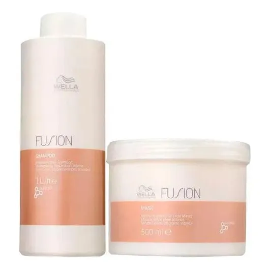 Kit Wella Fusion - Shampoo 1l + Máscara 500ml Foto 1