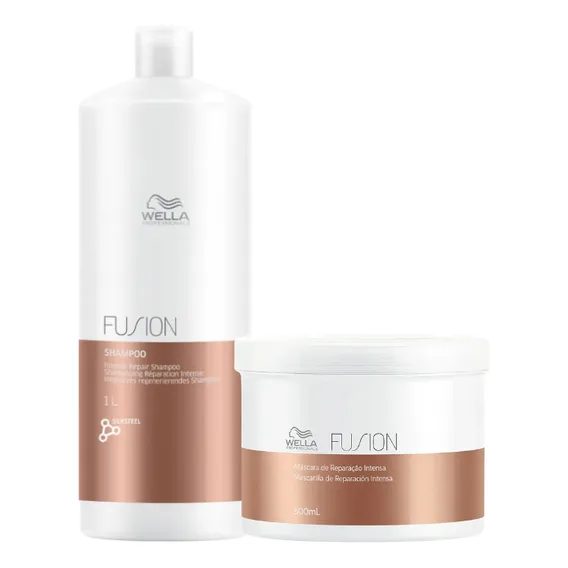 Kit Wella Fusion - Shampoo 1l + Máscara 500ml Foto 1