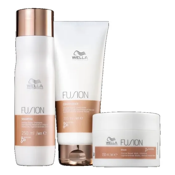 Kit Wella Fusion Shampoo 250ml + Cond. 200ml + Mascara 150ml Foto 1