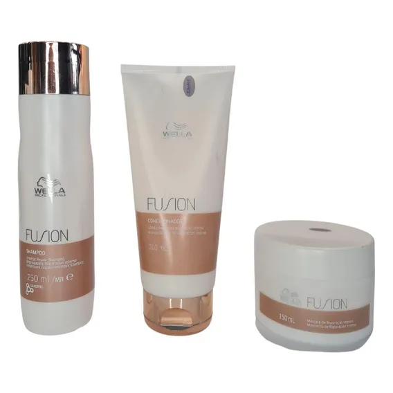 Kit Wella Fusion Shampoo + Condicionador + Máscara Foto 1