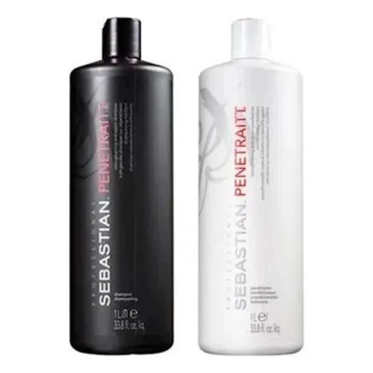 Kit Wella Sebastian Penetraitt Shampoo 1l + Condicionador 1l Foto 1