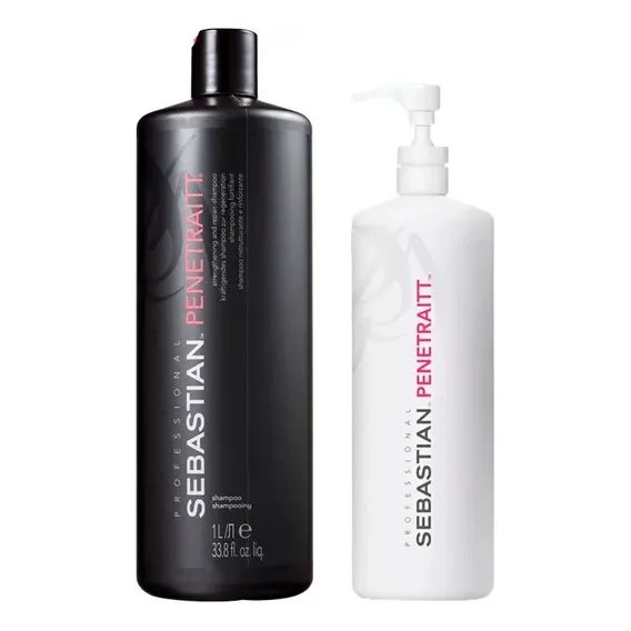 Kit Wella Sebastian Penetraitt Shampoo 1l+ Máscara 500ml Foto 1