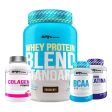 Kit Whey Blend 900g+ Creatina Foods 100g+ Bcaa Fit Foto mini 1