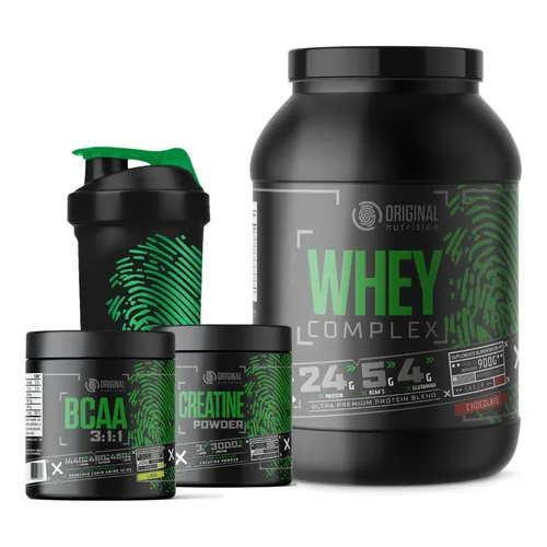 Kit Whey Protein Complex Blend + Bcaa + Creatina + Shaker Foto 1