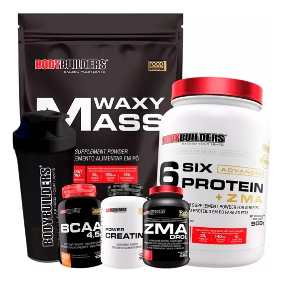 Kit Whey Proten + Hipercalórico + Zma + Bcaa +creatina +copo Sabor Chocolate Foto 1