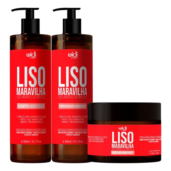 Kit Widi Care Liso Maravilha Shampoo Condicionador Mascara Foto 1