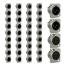Kit Wireconex 20 Conector Macho 20 Fêmea Xlr Painel Wc Cor Prateado Foto  mini 1