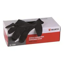 Kit x 100 Luva Nitrilica Descartavel Wurth G Cor Preta Foto mini 3