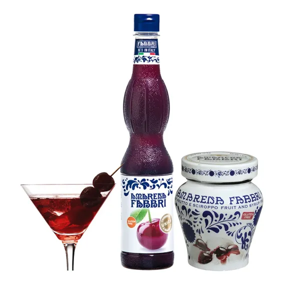 Kit Xarope Soda Italiana Amarena 560ml Cereja Fabbri 230g Foto 1