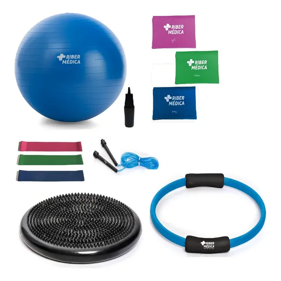 Kit Yoga Pilates C/ 11 Itens Bola Thera Band Disco E Anel Foto 1