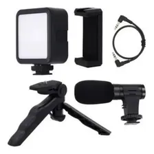 Kit Youtuber Tripé Estabilizador Mão Gimbal Microfone Foto mini  3