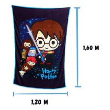 Kit Zonacriativa Almofada Com Manta Harry Potter Cor Azul Foto mini 4