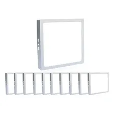 Kit10 Luminaria Plafon Led Sobrepor Quadrada 12w Branc Frio Cor Branco 110v/220v Foto mini 1