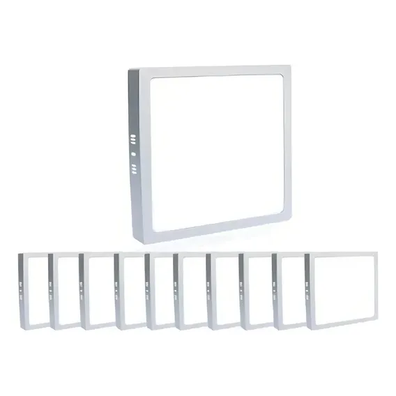 Kit10 Luminaria Plafon Led Sobrepor Quadrada 12w Branc Frio Cor Branco 110v/220v Foto 1