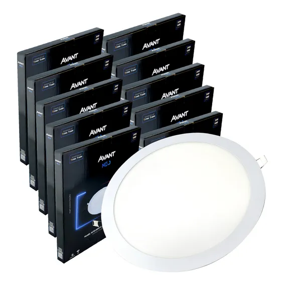 Kit10 Painel Plafon Led Embutir Smart 24w Redondo Neo Avant 110v/220v Foto 1