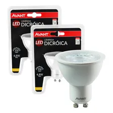 Kit2 Lâmpada Dicróica Led 4.8w Bivolt Mr16 3000k Luz Amarela Foto mini 1