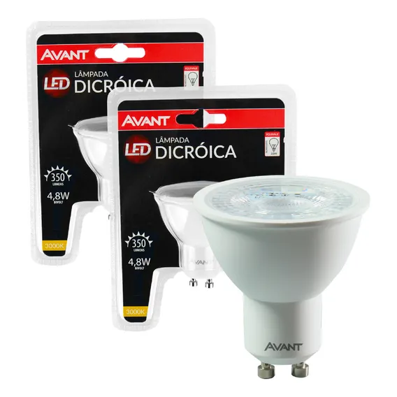 Kit2 Lâmpada Dicróica Led 4.8w Bivolt Mr16 3000k Luz Amarela Foto 1