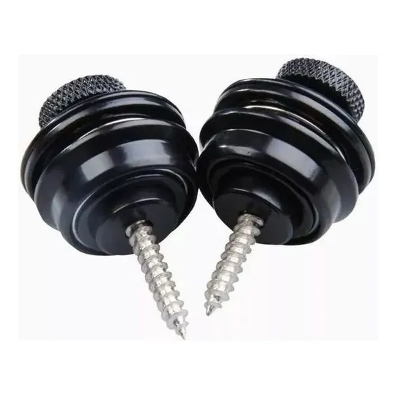 Kit2 Trava Correia Violao Roldana Correia Guitarra Straplock Cor Metal Preto Foto 1