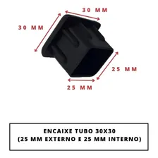 Kit200 Tampas Plásticas Metalon 30x30 Preta Ponteira Interna Foto mini 4