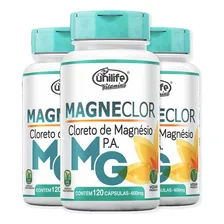 Kit.3 Cloreto De Magnésio P.a Magneclor Unilife 120 Cápsulas Sabor Sem Sabor Foto mini 1