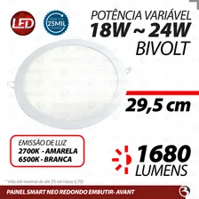 Kit5 Painel Plafon Led Embutir Smart 24w Redondo Neo Avant 110v/220v Foto mini 3
