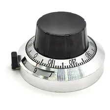 Knob / Dial 15 Voltas Para Potenciômetro 46x25,9mm 100 Div. Cor Preto Foto  mini 1