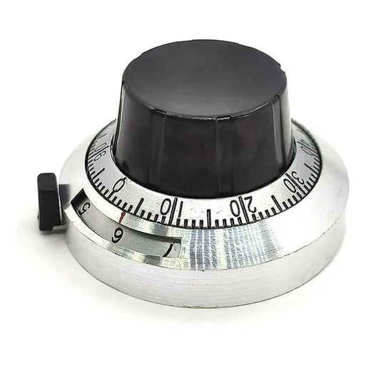 Knob / Dial 15 Voltas Para Potenciômetro 46x25,9mm 100 Div. Cor Preto Foto 1