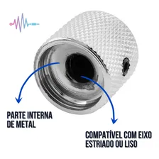 Knob Metal Guitarra Baixo Com Parafuso Cor Cromado Foto mini  3