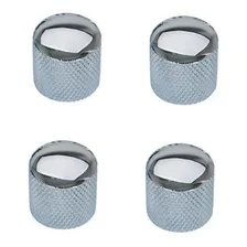 Knob Metal Para Guitarra Baixo Cromado Prata Kit Com 4 Foto mini 1
