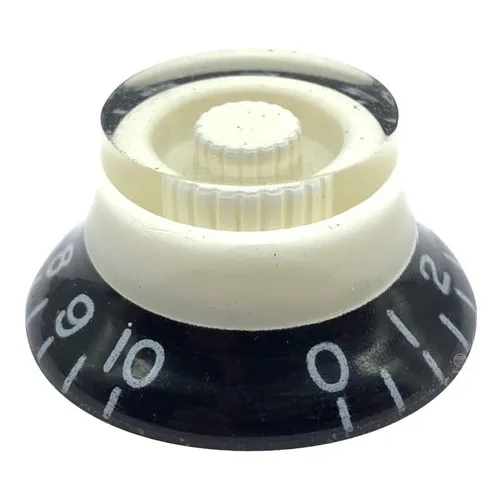 Knob Plástico Vintage Guitarra Lsl Branco Preto 1 Un Foto 1