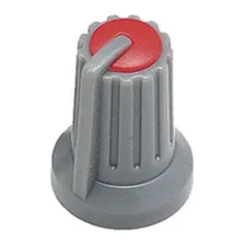 Knob Potenciômetro Eixo Estriado 6mm 481 - 10 Peças Vermelho Foto mini 2