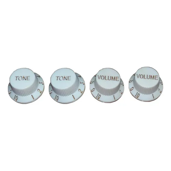 Knobs Guitarra Stratocaster Andaluz Kit 2 Vol + 2 Ton Branco Foto 1