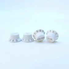 Knobs Guitarra Stratocaster Andaluz Kit 2 Vol + 2 Ton Branco Foto mini 2