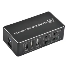 Kvm Hdmi 4x1 Hdmi 2.0 Usb 4k X 2k/60hz Hdcp 2.2 Win Mac Os Foto  mini 1
