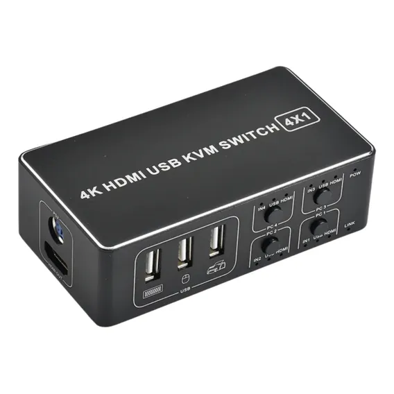 Kvm Hdmi 4x1 Hdmi 2.0 Usb 4k X 2k/60hz Hdcp 2.2 Win Mac Os Foto 1
